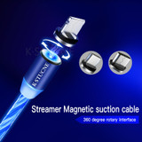 Flowing Glowing Magnetic Cable Micro usb Type C Charging Adapter Phone Micro usb Type-C Magnet Charger usb c For iphone Samsung