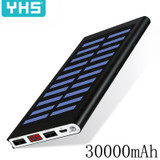 HOT Solar Power Bank 30000mah External Battery 2 USB LED Powerbank Portable Mobile phone Solar Charger for Xiaomi iphone huawie