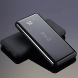 30000mah Power Bank External Battery Bank Built-in Wireless Charger Powerbank Portable QI Wireless Charger for iPhone 11 Samsung (Black)