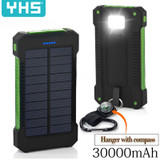 30000mAh Solar Power Bank Waterproof Solar Charger Dual USB External Charger Powerbank for Xiaomi huawei iPhone 7 8 Samsung