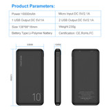 FLOVEME Power Bank 10000mAh Portable Charger For Samsung Xiaomi mi Mobile External Battery Pack 10000 mAh Poverbank Phone USB