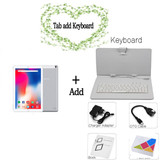 New System 10.1 inch Tablet PC 3G Phone Call Android 8.0 Wi-Fi Bluetooth 4GB/64GB Octa Core Dual SIM Support Tablet +Keyboard