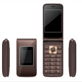 Unlocked Flip Dual Screen Dual Sim Card Mobile Phone Big Voice Music Palyer Flashlight 2800 MAh Camera Recording GSM Network