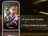 Unlocked Flip Dual Screen Dual Sim Card Mobile Phone Big Voice Music Palyer Flashlight 2800 MAh Camera Recording GSM Network