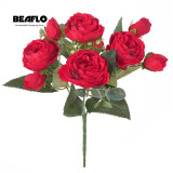 1 Bouquet 9 heads Artificial Peony Tea Rose Flowers Camellia Silk Fake Flower flores for DIY Home Garden Wedding Decoration