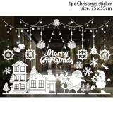 Merry Christmas Window stickers Santa Claus Decorative Wall Stickers Home Decor Bedroom Living Room Removable White Decal