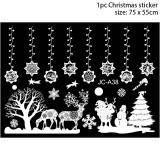 Merry Christmas Window stickers Santa Claus Decorative Wall Stickers Home Decor Bedroom Living Room Removable White Decal