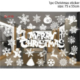 Merry Christmas Window stickers Santa Claus Decorative Wall Stickers Home Decor Bedroom Living Room Removable White Decal