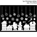 Merry Christmas Window stickers Santa Claus Decorative Wall Stickers Home Decor Bedroom Living Room Removable White Decal