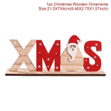 QIFU Xmas Noel Wooden Christmas Ornaments Merry Christmas Decor for Home 2020 Navidad Cristmas Decor Xmas Gifts New Year 2021