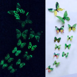 12Pcs/set Luminous butterfly Wall Sticker living room Butterflies for wedding Party decoration Home 3D Fridge stickers wallpaper