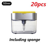 2-in-1 Soap Pump Dispenser With Sponge Holder Liquid Dispenser Container Hand Press Soap Organizer Kitchen Cleaner Tools