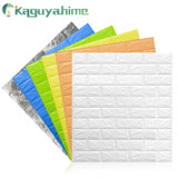 Kaguyahime Self-Adhesive 3D Wall Sticker Imitation Brick Marble Embossed DIY Home Decoration Wallpaper Kidroom Kitchen Bedroom