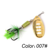 FTK 1pc Spinner Bait 7.5g 12g 17.5g Hard Spoon Bass Lures Metal Fishing Lure With Feather Treble Hooks For Pike Fishing