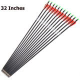 Spine 500 Carbon Arrow 28/30/32 inches Length with Replaceable Arrowhead Tips Adjustable Nocks Compound/Recurve Bow Archery