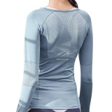 Women's Sports Wear Fitness Women Jersey knitting Long Sleeve Gym Woman Tight Sport Shirt Yoga Top Female Workout Tops T-shirt