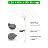 1pcs Outdoor LED Solar Fireworks Lights 90/150 LEDs Waterproof String Fairy Light For Home Garden Street Christmas Decoration