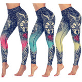 LI-FI Original Wolf Print Leggings Women Yoga Pants Gym Leggings Fitness Sports Wear Elastic Tight Yoga Leggings