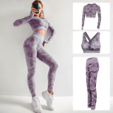 Yoga Set Seamless Camouflage Sports Wear For Women Gym Camo Fitness Clothing Booty Leggings + Bra Gym Workout Sport Suit 2PCS