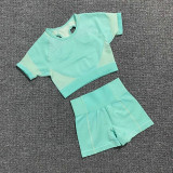 Quick Dry 2 Piece Gym Set Workout Clothes Women Sport Bra + Seamless Fitness Shorts Sports Wear Gym Clothing Athletic Yoga Set