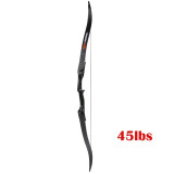 Archery 56" Takedown Hunting Recurve Bow Metal Riser Right Hand Black Longbow with carbon arrow and arrow quiver finger/armguard