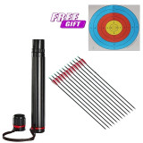 Archery 56" Takedown Hunting Recurve Bow Metal Riser Right Hand Black Longbow with carbon arrow and arrow quiver finger/armguard