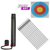 Archery 56" Takedown Hunting Recurve Bow Metal Riser Right Hand Black Longbow with carbon arrow and arrow quiver finger/armguard