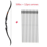 Archery 56" Takedown Hunting Recurve Bow Metal Riser Right Hand Black Longbow with carbon arrow and arrow quiver finger/armguard