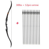 Archery 56" Takedown Hunting Recurve Bow Metal Riser Right Hand Black Longbow with carbon arrow and arrow quiver finger/armguard