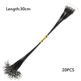 20PCS Anti Bite Steel Fishing Line 15cm-30cm Steel Wire Leader With Swivel Fishing Accessory Fishing Wire Olta Leadcore Leash