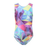 Kids Girls Ballet Athletic Leotards Children Sparkle Patchwork Sleeveless Sport Gymnastics Costumes Bodysuits Dance Wear