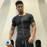 Men Tshirt Compression Fitness Tights Running Shirt Gym Blouse Yoga Sport Wear Exercise Muscle Sport Man's T-Shirt