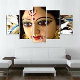 Canvas Wall Art Pictures 5 Pieces Hindu God Goddess Durga Paintings Living Room Prints Lord Poster