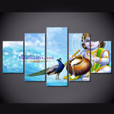 5 Piece Islamic Art Picture Wall Decor Hindu God Painting Canvas Blue Posters  Posters God Canvas Painting