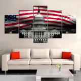 5 Piece Independence Day Festive Decor Wall Sticker American Flag White House Artwork Painting Wall Art