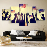 5 Piece American Flag Wall Art Canvas Painting Independence Day Festive Decor Wall Sticker Wall Painting HD