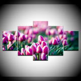 Flowers Prints Natural Landscape Poster Canvas Painting 5 Pieces Modern Wall Art Modular Pictures