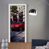 Door Sticker Self Adhesive Renew Cool Car Printed Wall Artwork PVC Waterproof Wallpaper Pictures