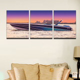 Pictures Canvas Oil Modern Poster Hd Printed Wall Art 3 Pieces Home Decor Sunset Yacht Ship Boat Seascape Painting