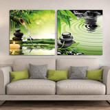Wall Painting Modern 2 Panel Zen Canvas Prints Perfect Bamboo Green Pictures on Canvas Art Home