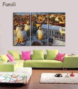 3 Panels Canvas Wall Art Wall Decor Home Decoration Seaside Castle Nature Canvas Paintings Venice Print Art