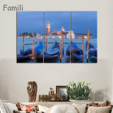 3 Panels Canvas Wall Art Wall Decor Home Decoration Seaside Castle Nature Canvas Paintings Venice Print Art