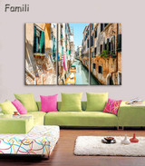 3 Panels Canvas Wall Art Wall Decor Home Decoration Seaside Castle Nature Canvas Paintings Venice Print Art