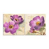 Canvas Wall Art Painting Purple Flowers Art Print Poster Wall Decoration Home Decor 2 Panel Picture
