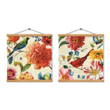 2 Panels Vintage Poster Modular Flowers Canvas Painting Modern Home Living Room Wall Art Poster Prints