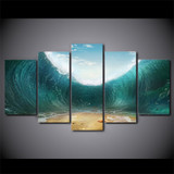 5 Piece Canvas Painting Special Sights Huge Waves HD Posters Prints Painting Living Room