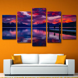 5 Piece Canvas Art Lake Board Walk Printed Wall Art Home Decor Canvas Painting Picture Poster Prints