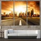 3 Panels Canvas Art Sunrise City Buildings Home Decor Wall Painting Canvas Prints Pictures Living Room Poster