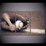 3 Piece Canvas Painting Baseball Glove Bat HD Posters And Prints Canvas Painting Living Room