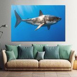 Posters And Print Modern Wall Art Canvas Painting Blue Ocean Shark Fish Animal Wall Picture Living Room Home Decor